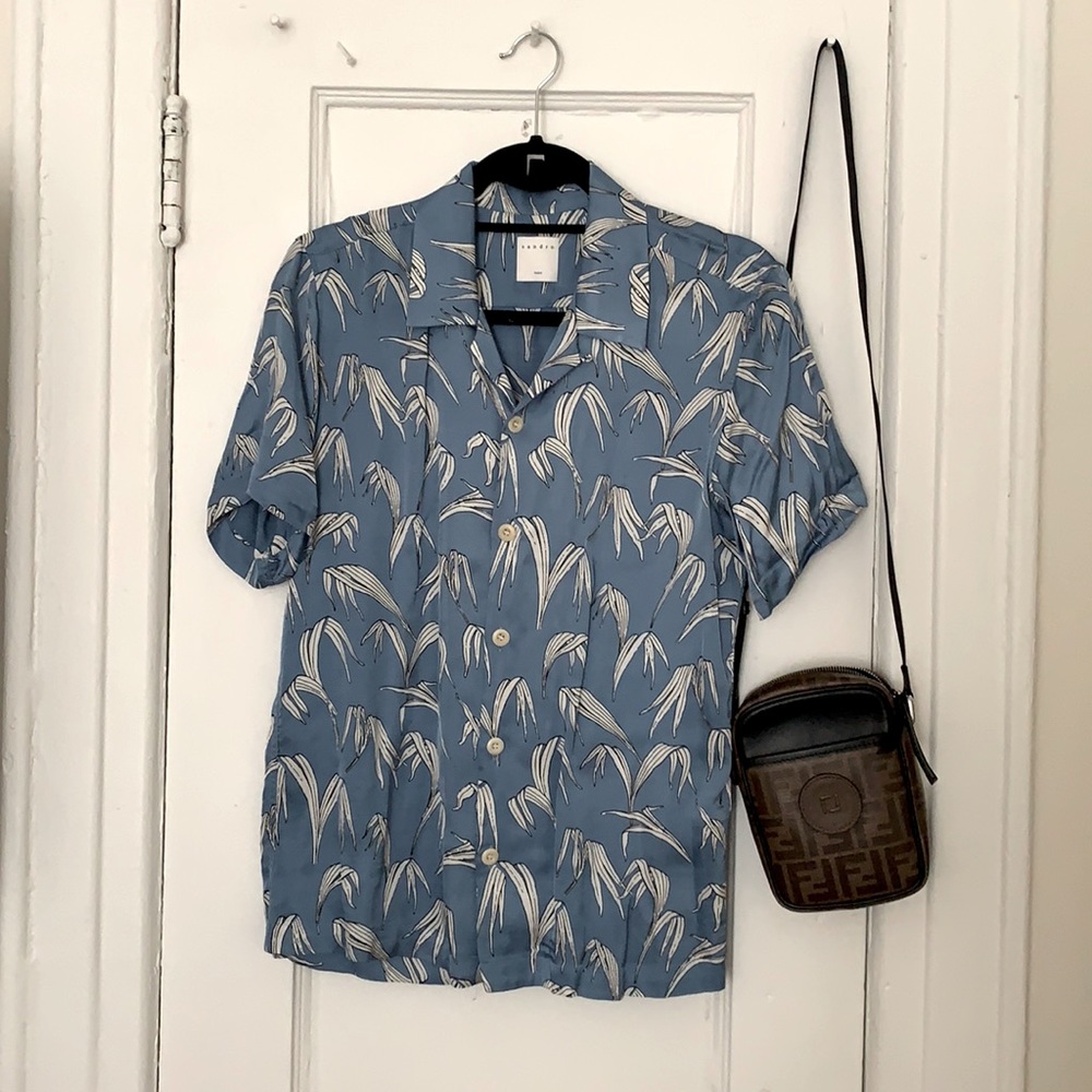Sandro light blue print shirt